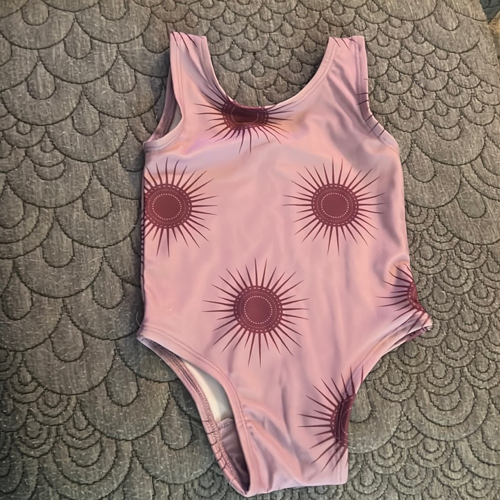 Kate Quinn bathing suit. one piece. purple suns. 12-18m
